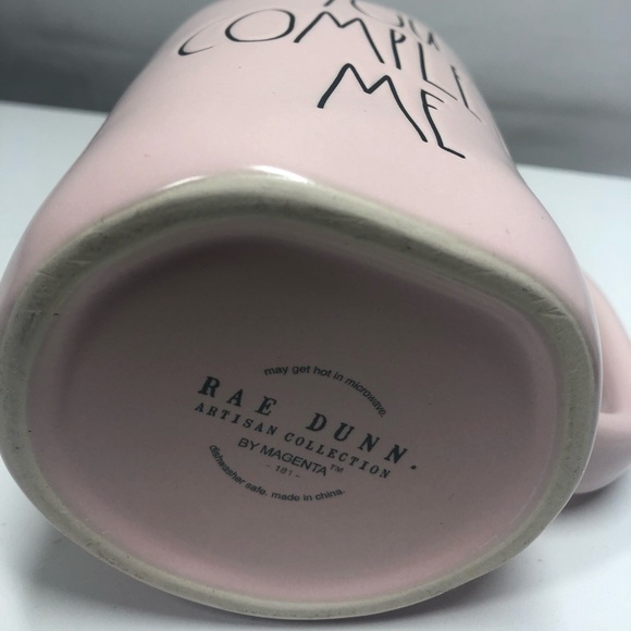Rae Dunn mug light pink with quote “you complete me” - Picture 3 of 6